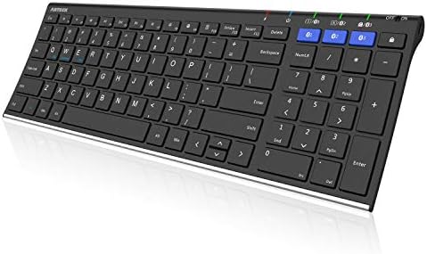 Elevate Your Typing with the Arteck HB193 Multi-Device Bluetooth Keyboard – Premium Stainless Steel Wireless Solution for Windows, i OS, and Android | Sleek, Rechargeable, and Perfectly Portable for Laptops, Tablets, and Smartphones | Unmatched Compatibility & Enhanced Productivity