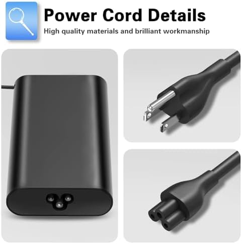 65 W USB-C Laptop Charger for Dell Latitude, XPS & Chromebook – High-Speed AC Adapter with Enhanced Compatibility and Versatile Output Options for Seamless Device Charging – Ideal Replacement Power Supply for Models 5320, 5420, 5520, 7400, 7490, and More – Includes 12-Month Warranty and 24/7 Support