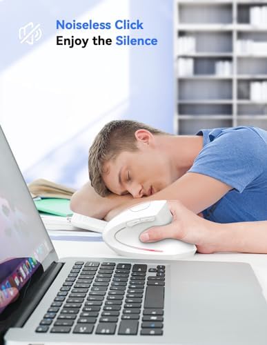 TECKNET Wireless Vertical Mouse – 4800 DPI Ergonomic Design for Ultimate Comfort & Precision, Adjustable DPI Levels for Seamless Navigation, Silent Clicks & 2.4 GHz Technology for Laptops, Desktops & Mac – Ideal Carpal Tunnel Relief Accessory