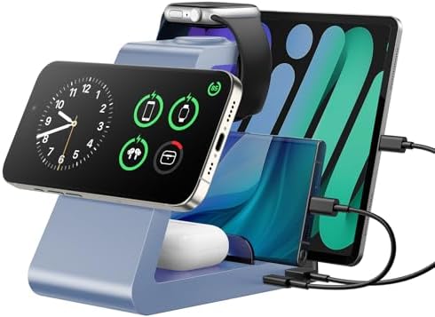 5-in-1 Mag-Safe Wireless Charging Station for i Phone & Apple Watch – Versatile Dock for i Phone 16, 15, 14, 13, 12 Pro Max Plus, Air Pods, and More – Quick Charge, Sleek Design, Safety Features Included – Perfect Multi-Device Charger for Home or Office