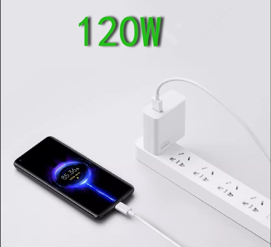 Lightning-Fast 120 W Xiaomi Charger with 6 ft USB Type-C Cable – Ultra-Fast Charging for Xiaomi 14, 13, 12 & Redmi Note Series – High-Speed Hypercharge Wall Adapter with Advanced Safety Features for On-the-Go Power Solutions
