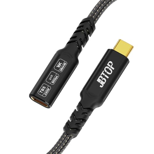 Innovative L-Shaped USB C Extension Cable (2 Pack, 6.6 Ft) – 240 W Power Delivery, 40 Gbps High-Speed Data Transfer, Durable Nylon Braided Design for i Phone 16, i Pad, Mac Book & Mag Safe – Optimal Flexibility for Tightly Spaced Connections
