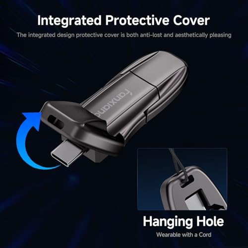 Experience Ultimate Data Freedom with the 512 GB Flash Drive – Superfast USB 3.2 Gen2 at 1050 MB/s, Dual USB A & Type C Compatibility for Seamless Use with i Phone 15/Pro, Android, Windows, and Mac Devices – Compact Portable SSD for Effortless File Transfers and Secure Storage.