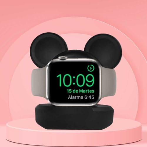 Stylish Cartoon Silicone Apple Watch Charging Dock – Enhanced Nightstand Compatibility for All Series Ultra/8/SE2/7/6/5/4/3/2/1 – Fast-Charging Solution with Tidy Cable Management for Personalized Décor and Elevated Viewing Experience