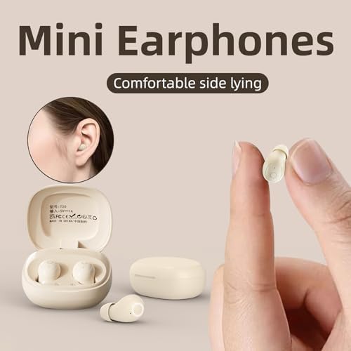 Compact Purple Wireless Earbuds for Small Ears – Discreet Bluetooth Headphones Tailored for Women and Kids – Ergonomic Design for Comfort While Sleeping – Extended Battery Life with Exceptional Sound Quality – Perfect for Travel and Everyday Use