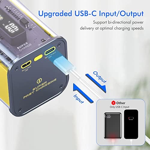 Ultra-Fast 20000 m Ah Portable Power Bank with LED Display – 22.5 W PD3.0 USB-C Fast Charging Battery Pack for i Phone 16/15/14/13/12 & Samsung Galaxy S25/24/22 – Stylish Yellow Design for On-the-Go Power Solutions