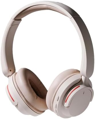 Phiaton PPU-BN0300 WH01 Bono Beats Lite Wireless On-Ear Headphones – Premium Sound with Advanced Digital Hybrid Active Noise Cancelling, Elegant Beige Finish, Ergonomic Comfort, and Bluetooth Connectivity for Effortless Hands-Free Calling and Immersive Music Experience