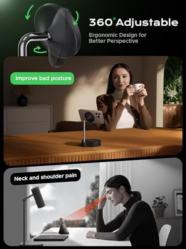 THREEKEY Qi2 15 W Magnetic Wireless Charging Hub – Ultimate Adjustable Charging Station for i Phone 16-12 Series & Air Pods with Dual-Sided Magnetic Grip, 180° Rotatable Design, and Sleek Space-Saving Aesthetics for Effortless Home and Office Power Solutions