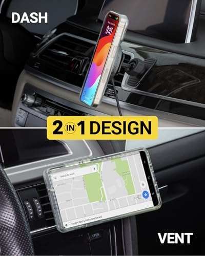 Scosche MPQMD-SP Magic Mount Charge Pro: Advanced 15 W Qi2 Fast Wireless Charging Mag Safe Car Mount for i Phone 16/15/14/13/12 Pro Max Plus – Sleek Dashboard Magnetic Holder for Effortless Charging and Driving Efficiency