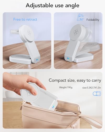 Ultimate 3-in-1 Foldable Wireless Charging Station for Apple Devices – Sleek Magnetic Dock for i Phone 16/15/14/13/12, Apple Watch Series 10/Ultra 2/Ultra/9/8/7/6/5/4/SE/SE 2, and Air Pods 4/3/Pro/2 – Fast, Portable, and Clutter-Free Charging Solution for Home or Travel