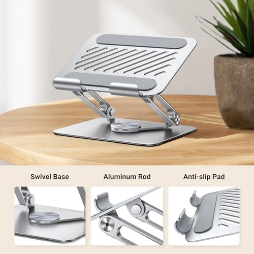 UGREEN 360° Rotating Aluminum Tablet Stand – Adjustable Dual Rod Holder for Enhanced Support and Stability – Ideal for i Pad Pro, Air, Mini, and E-Readers – Perfect for Home and Office Use – Sleek, Portable Desk Accessory for Effortless Viewing and Productivity