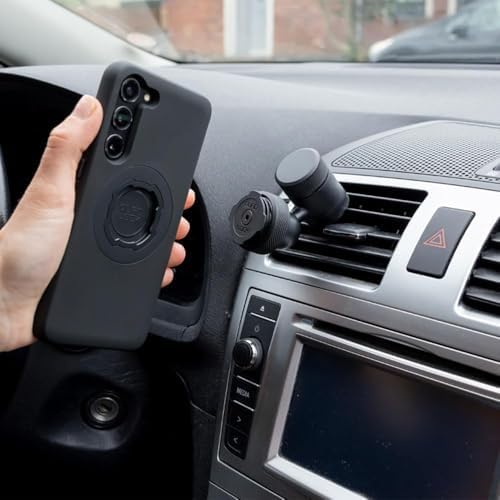 Experience Ultimate Stability with the Quad Lock Suction Car Phone Holder – Precision Engineered for i Phone, Galaxy, Pixel, and Universal Adapters – Effortless Hands-Free Navigation and 360-Degree Viewing Flexibility – Sleek Dashboard and Windshield Mount for Enhanced Driving Safety and Convenience