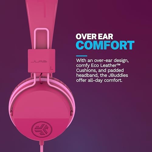 Experience Superior Sound with JLab JBuddies Studio On-Ear Kids Headphones – Safe Volume Limiter, Adjustable & Folding Design, Noise Isolation, Built-in Mic for Toddler Audio Enjoyment (Graphite/Blue) – Perfect for Home, School, and Travel