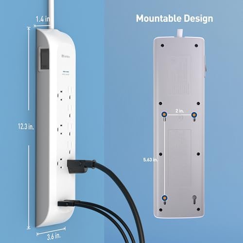 Maximize Your Charging Potential with the Cable Matters 8-Outlet Surge Protector Power Strip – 1800 Joules Safety, USB-A & USB-C Ports for Rapid Device Charging, 8 ft Cord, Wall-Mountable Design, Perfect for i Phone 16/15 Pro Max, i Pad Pro, Galaxy S23 and More!