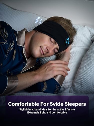 Fulext Bluetooth Sleep Headphones Headband – Ultimate Comfort for Side Sleepers, Thin HD Stereo Sound Quality – Ideal for Insomnia Relief and Travel Convenience – Perfect Gift for Men and Women – Enhanced Compatibility, Long-Lasting Battery Life for All Night Relaxation