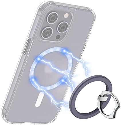 PROfezzion Ultra-Slim Magnetic Ring Holder for Mag Safe – Lightweight Zinc Alloy Phone Grip for i Phone 16/15/14/13/12 Pro Max Plus with Mag Safe Case – Effortless Attach and Detach, 360° Rotation & 130° Angle Flexibility – Ideal for On-the-Go Use and Mag Safe Car Mount Compatibility – No Residue, Strong 3.2 lb Grip
