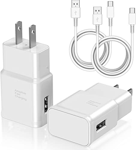 Ultra-Fast Type C Charger Duo: 2-Pack USB-C Wall Charger Blocks with 3 ft Charge Cables for Rapid Power Supply to Samsung Galaxy S8/S9/S10 Series, Note 8/9/10, Google Pixel 3 and More – Optimal Performance and Versatility for Android Devices