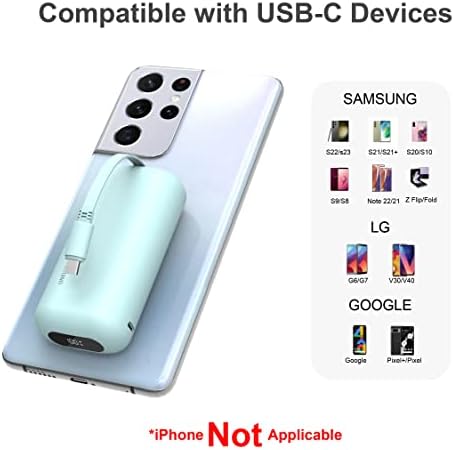Ultra-Compact 10,000 m Ah Fast Charging Power Bank with Integrated USB-C Cable – Essential Portable Charger for i Phone 15, Samsung Galaxy S23, Note20, and More – LED Display for Easy Battery Monitoring and Enhanced Compatibility