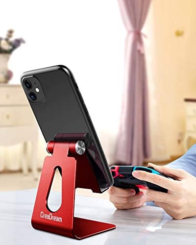 CreaDream Adjustable Cell Phone Stand, Phone Stand, Cradle, Dock, Holder, Aluminum Desktop Stand Compatible with Phone 13 12 Pro Max Charging, Accessories Desk, All Mobile Phones, Sierra Blue – Enhanced Compatibility and Speed