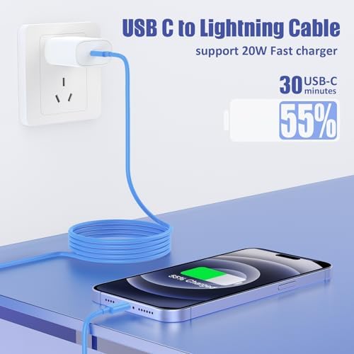 Premium 4 Pack USB C to Lightning Charging Cables – 6 FT Fast Charging Cord for i Phone 14 & Earlier Models – Durable, High-Performance Replacement for Apple Charger – Enhanced Compatibility for Quick Charge Needs – Perfect for Home, Office, and Travel Use