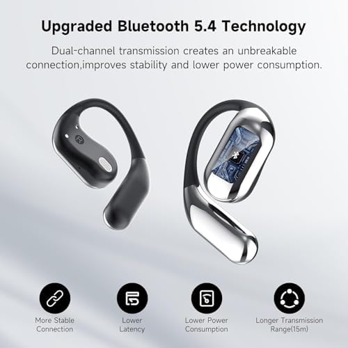 Unleash Your Workout Potential with Advanced Bluetooth 5.4 Open Ear Sport Headphones – Waterproof Wireless Earbuds Designed for Maximum Comfort, 50-Hour Battery Life, and Superior Audio Performance Perfect for Runners and Fitness Enthusiasts Looking for Unmatched Durability and Freedom!