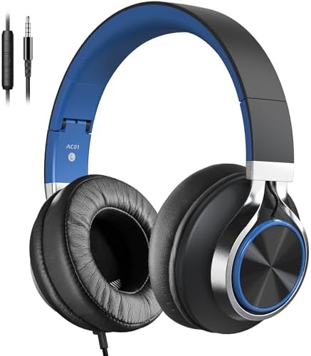 Experience Unmatched Sound Clarity with AC01 Over-Ear Noise-Canceling Headphones – Integrated Microphone & Inline Volume Control for Effortless Listening – Perfect for Music Lovers, Gamers, and Professionals – Universal 3.5 mm Compatibility for All Devices – Stylish Black and Grey Finish for a Modern Touch – Ideal for All Ages, Lightweight and Comfortable for Long Wear – Elevate Your Audio Experience with Durable, High-Performance Headsets