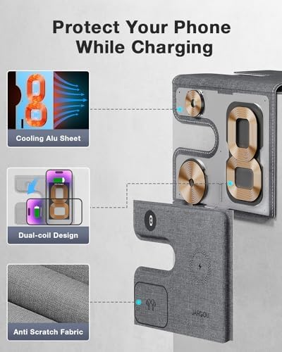 Ultimate Fabric Travel 3-in-1 Charging Station for Apple Devices – Fast Wireless Charger for i Phone 16/15/14/13/12/11/X/8, Apple Watch, and Air Pods – Foldable Design for On-the-Go Convenience and Enhanced Compatibility
