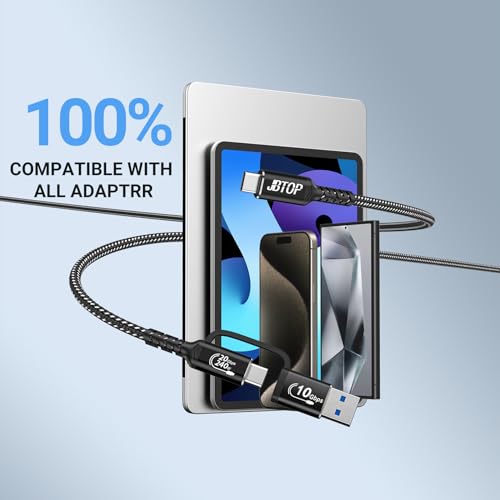Premium USB A to C Android Auto Cable 3.3 ft [2 Pack] – Fast Charging USB C 3.1 & 20 Gbps Data Transfer for Seamless Connectivity with i Phone 16, Galaxy S23, Pixel 9 Pro – Enhanced Durability & Versatile Use for Car Play and Navigation