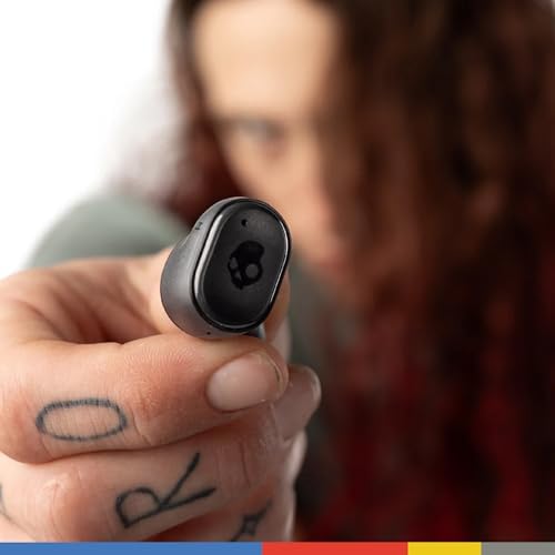 Skullcandy Grind Fuel Wireless Earbuds – Bluetooth Headphones with 40-Hour Battery Life, Noise-Isolating Comfort, and Wireless Charging Case – Customizable Audio via Skull-i Q App – True Black/Orange – Perfect for Music Lovers on the Go