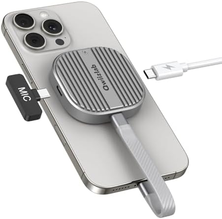 Qwiizlab Magnetic NVMe SSD Enclosure for i Phone 16/15 Pro Max – 10 Gbps USB Type-C Adapter with Kickstand, Supports PCIe M.2 M-Key up to 2 TB, Durable Aluminum Case with 100 W PD Charging Capability – Ultimate Storage Solution for Creatives and Professionals