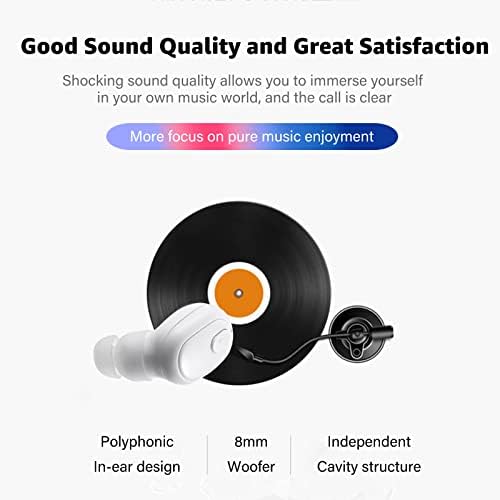 Ultra-Compact Bluetooth Wireless Earbud with 12-Hour Playtime – Invisible Sports Headphone for Ultimate Comfort and Superior Sound Quality – Ideal for Active Lifestyles, Work, and Relaxation – Chic Beige Design for Discreet Listening