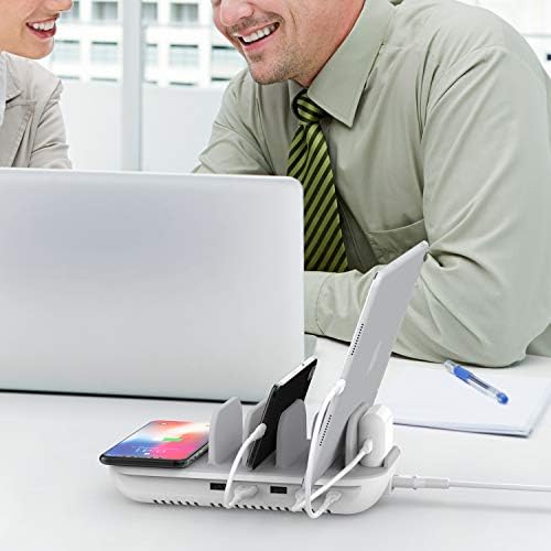 Soo Pii 70 W Multi-Device Charging Hub – 5-Port Fast Charge Dock with 15 W Wireless Pad & 25 W USB-C Power Delivery for Galaxy, i Phone 15/14/13/Xs/Max – Optimize Charging Efficiency for Home & Office Environments