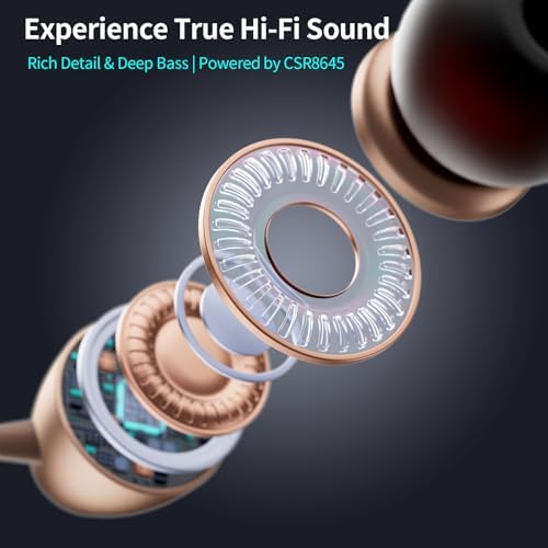 ZIQOPGD Advanced Bluetooth Neckband Earbuds – IPX5 Sweatproof Wireless Headphones with Superior Noise Cancellation & Integrated Microphone for Enhanced Comfort and Universal Compatibility with i Phone, Android, Samsung & PC – Ideal for Fitness Enthusiasts and Seamless Hands-Free Communication