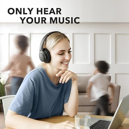 Anker Soundcore Life Q20 Wireless Over-Ear Headphones – Superior Hybrid Active Noise Cancellation, 70-Hour Battery Life, Premium Hi-Res Audio with Enhanced Deep Bass, Luxurious Comfort with Memory Foam Ear Cushions, Perfect for Travel and Office Environments, Quick USB-C Charging for Nonstop Audio Enjoyment