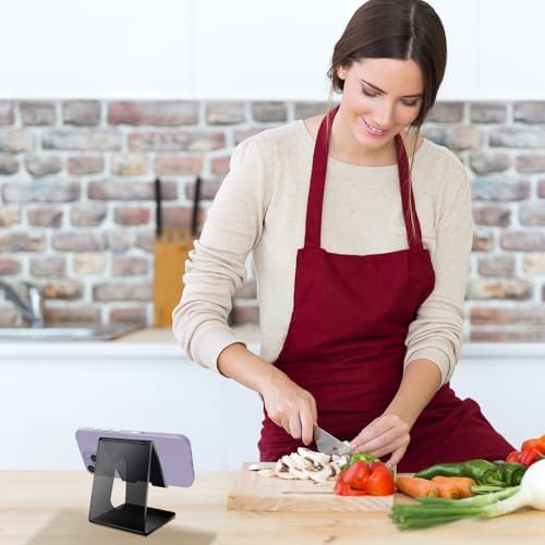 Tomorotec Adjustable Angle Acrylic Cell Phone Stand for Desk, Foldable Acrylic Phone Holder Cute for Office, Portable Non-Slip Desktop Smartphone Holder, Fit for iPhone Samsung Galaxy (Iridescent) – Enhanced Compatibility and Speed