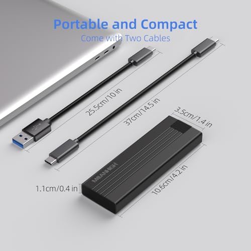 High-Speed M.2 NVMe SSD Enclosure – Tool-Free USB 3.2 Gen 2 Adapter for 2242/2260/2280 Drives, Supports M & B&M Keys, Up to 8 TB Storage Capacity – Effortless External Solid State Drive Solution with Enhanced Data Transfer Speeds and Durability