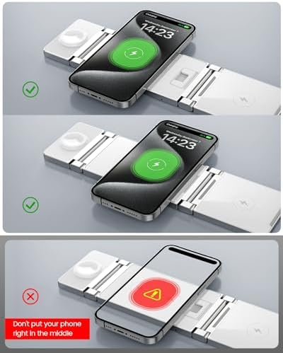 Hohosb Foldable 3-in-1 Magnetic Wireless Charger Station – Premium Zinc Alloy Design for i Phone 15/14/13/12, Air Pods Pro/3/2, and Apple Watch – Mag Safe Compatible, Fast Charging, and Travel-Friendly Solution for All Your Devices (Blue)