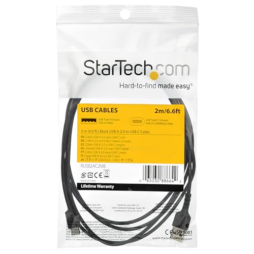 Durable 20-Inch Coiled USB A to C Charging Cable – Heavy-Duty USB 2.0 Fast Charge & Sync Cable, Sleek Black Design for Enhanced Portability and Compatibility with All Devices