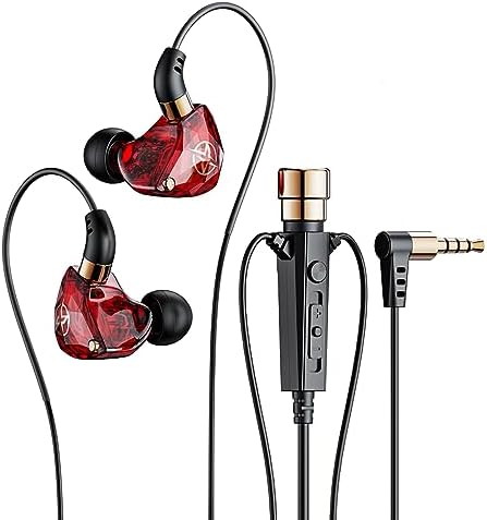 FEDAI KT-02 Wired Headphones – Premium Noise Cancelling Earphones with 3-Meter Cable for Optimal Comfort and HD Audio Experience – Perfect for Live Singing, Recording, and Streaming in Bold Red – Tailored for Creators and Audiophiles Seeking Exceptional Sound Clarity and Ergonomic Design