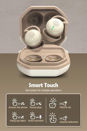 Discreet Mini Bluetooth Sleep Earbuds – Premium Comfort & Superior Sound for Music and Calls, Perfect for Home and Office Use (Nude) – Enjoy Wireless Freedom with Extended Battery Life and Stylish Design for Seamless Listening Experiences