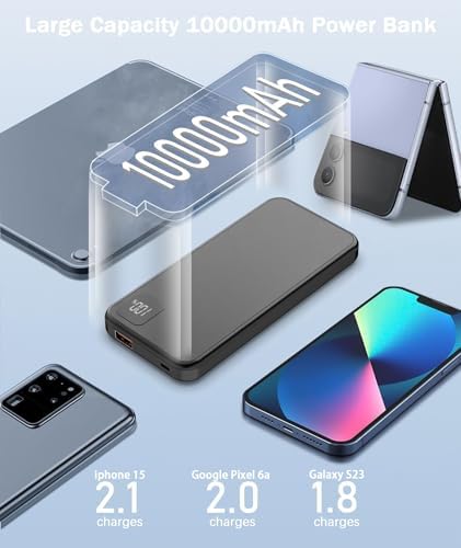 2025 Ultra-Slim 10,000 m Ah Portable Charger with Built-In Cables – High-Speed 3 A Power Bank for i Phone 16/15/14 & More – Essential Travel Companion for Effortless Charging On-the-Go