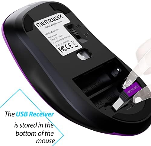 Upgrade Your Workflow with the Memzuoix 2.4 G Wireless Mouse – Ergonomic and Portable 1400 DPI USB Mouse for Laptop, PC & Desktop | 5 Customizable Buttons for Ultimate Control | Ideal for Professionals and Casual Users Alike
