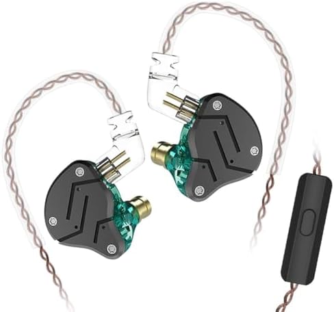 KZ ZSN PRO X Dual Driver Earbuds – Hi-Fi Stereo Headphones with Balanced Armature & Dynamic Driver, Ergonomic Comfort for Optimal Listening, Detachable Cable & Built-In Microphone, Perfect for Audiophiles & Everyday Use – Golden Finish