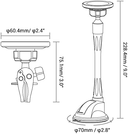 Magnetic Phone Holder for Cars – PROfezzion Suction Cup & Vent Clip Combo for i Phone 16/15/14/13 Pro Max & All Smartphones – Seamless Mag Safe Compatibility & Durable Aluminum Design – Enhanced Grip for Safe Navigation and Hands-Free Calls