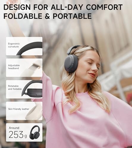 Edifier W800 BT Pro Wireless Over-Ear Headphones – Premium Hi-Res Audio with Advanced Hybrid Active Noise Cancellation, AI-Driven Call Clarity, 45-Hour Battery Life, Quick Charge Capability, and Compact Foldable Design – Enhanced Bluetooth 5.4 Connectivity for Superior Sound Experience in Elegant Classic Black