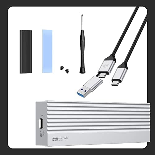 Premium SAN ZANG MASTER M.2 NVMe SSD Enclosure Adapter – High-Speed 20 Gbps USB-C 3.2 Gen2 x2 with Durable Aluminum Design for NVMe PCIe M-Key SSDs (2230/2242/2260/2280) – UASP & TRIM Support for Enhanced Data Transfer and Portability