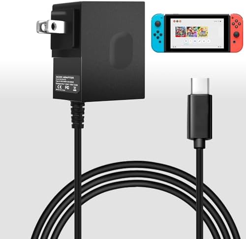Jewaytec 39 W High-Efficiency USB-C Power Adapter for Nintendo Switch, Lite, OLED & Steam Deck – Fast Charging Solution with 6 FT Cable for Ultimate Gaming Flexibility and TV Docking – Durable, Lightweight Charger for Mobile Gamers Seeking Uninterrupted Playtime