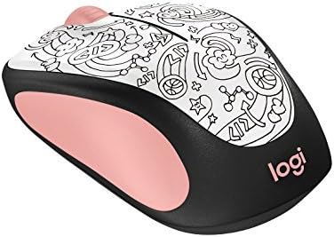 Vibrant Twinkle Teal Logitech Doodle Collection M325 c Wireless Optical Mouse – Ergonomic Design for Ultimate Comfort, 5 Customizable Buttons, Long Battery Life & Reliable 2.4 GHz Connectivity for Enhanced Productivity and Style in Your Workspace