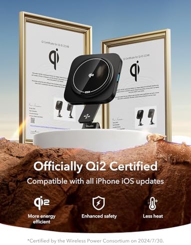 Transform Your Driving Experience with the ESR Qi2 15 W Mag Safe Car Mount Charger – Universal Dashboard & Tesla Compatible Magnetic Wireless Charger for i Phone 16/15/14/13/12 – Adjustable Phone Holder for Optimal Viewing – Fast Charging & Enhanced Safety Features