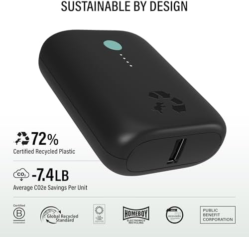 Champ Lite Ultra-Compact 5200 m Ah Fast Charge Power Bank – 15 W Dual USB-C & A Ports, Essential Travel Battery Pack for i Phone, Galaxy, Pixel, Mac Book, i Pad, Kindle, Air Pods & More – Lightweight Portable Charger with Charging Cable for On-the-Go Energy Solutions